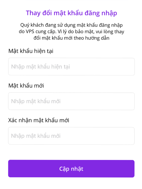 Thay đổi mật khẩu